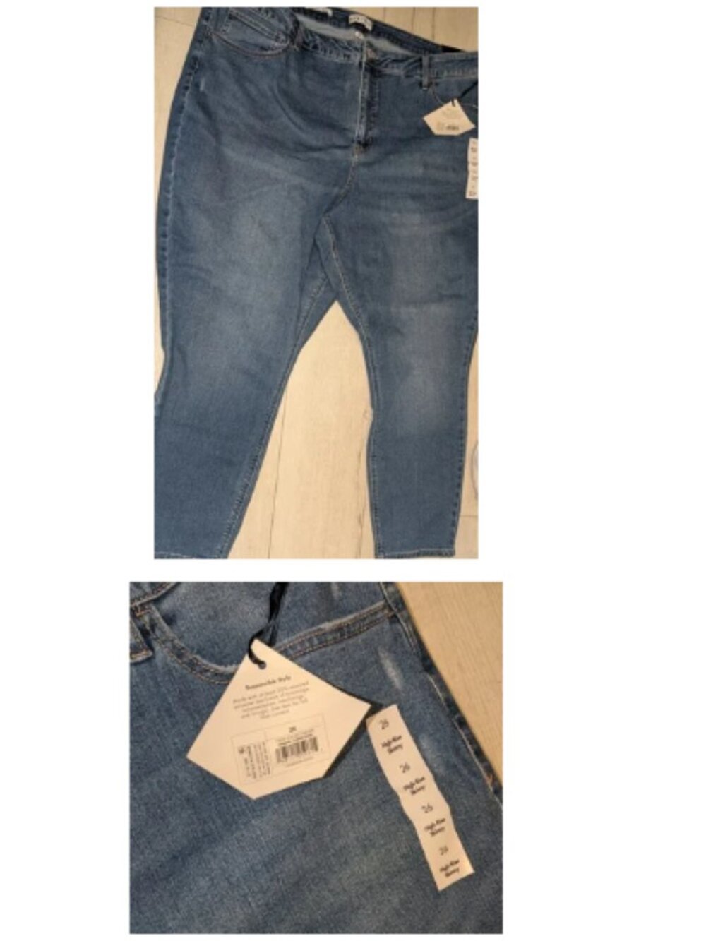 NWT AVA VIV Jeans Skinny High Rise Fitted Hip Thigh Womens Plus Size  Size 26 R